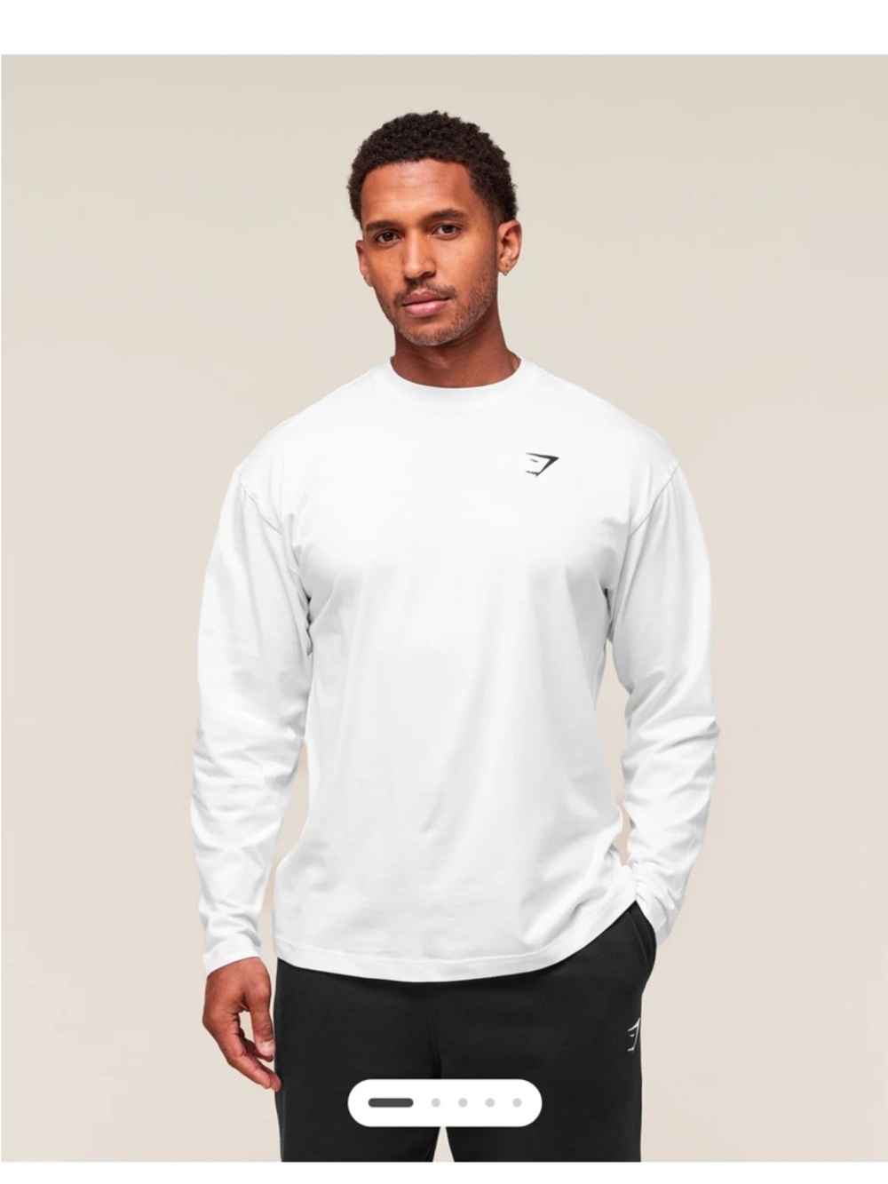 Gymshark Men’s Essential Oversized Long Sleeve T-Shirt White XS